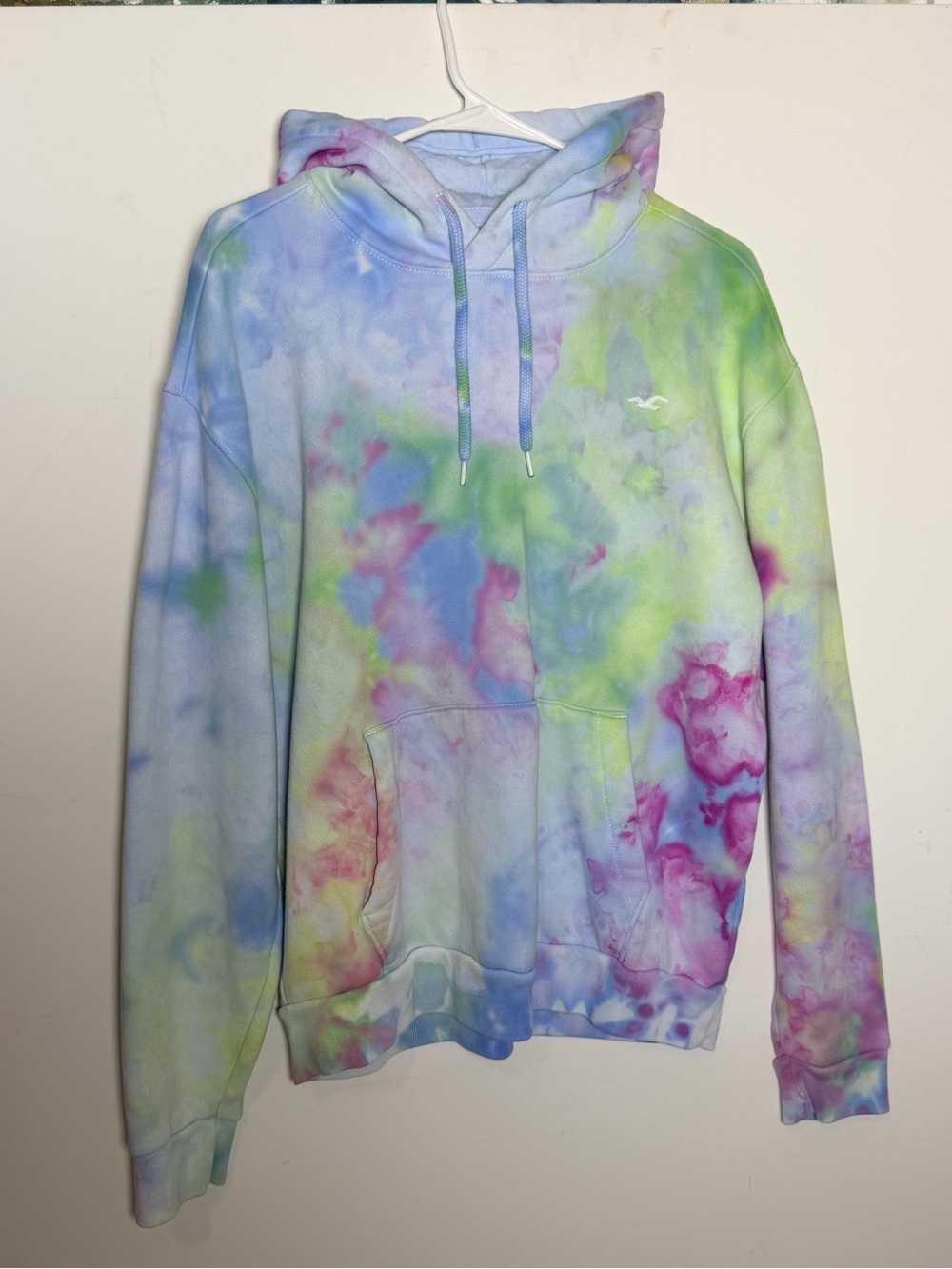 Hollister Pastel Tie-Dye Hoodie in Light Blue, Pink, Lavender